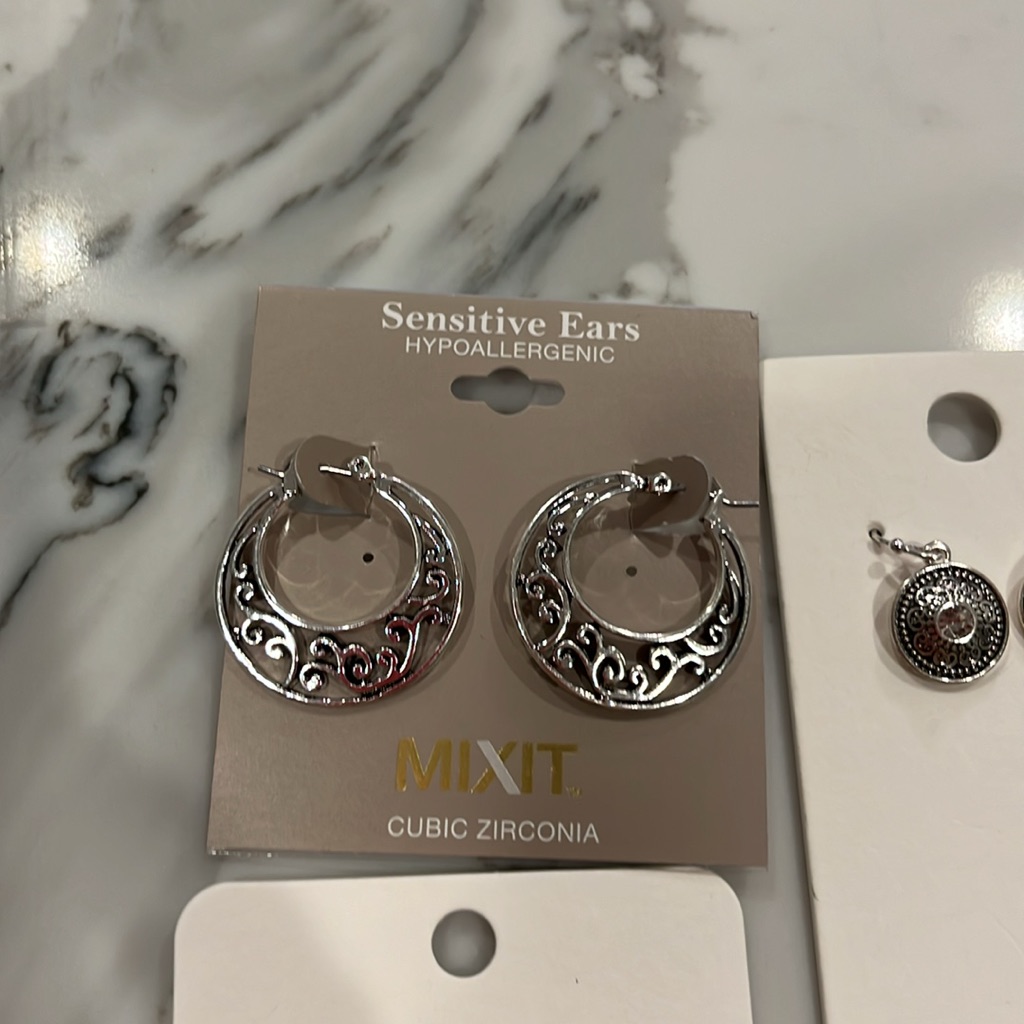 Trio Silver Trio New Pierced Earrings Hoops  Dangle